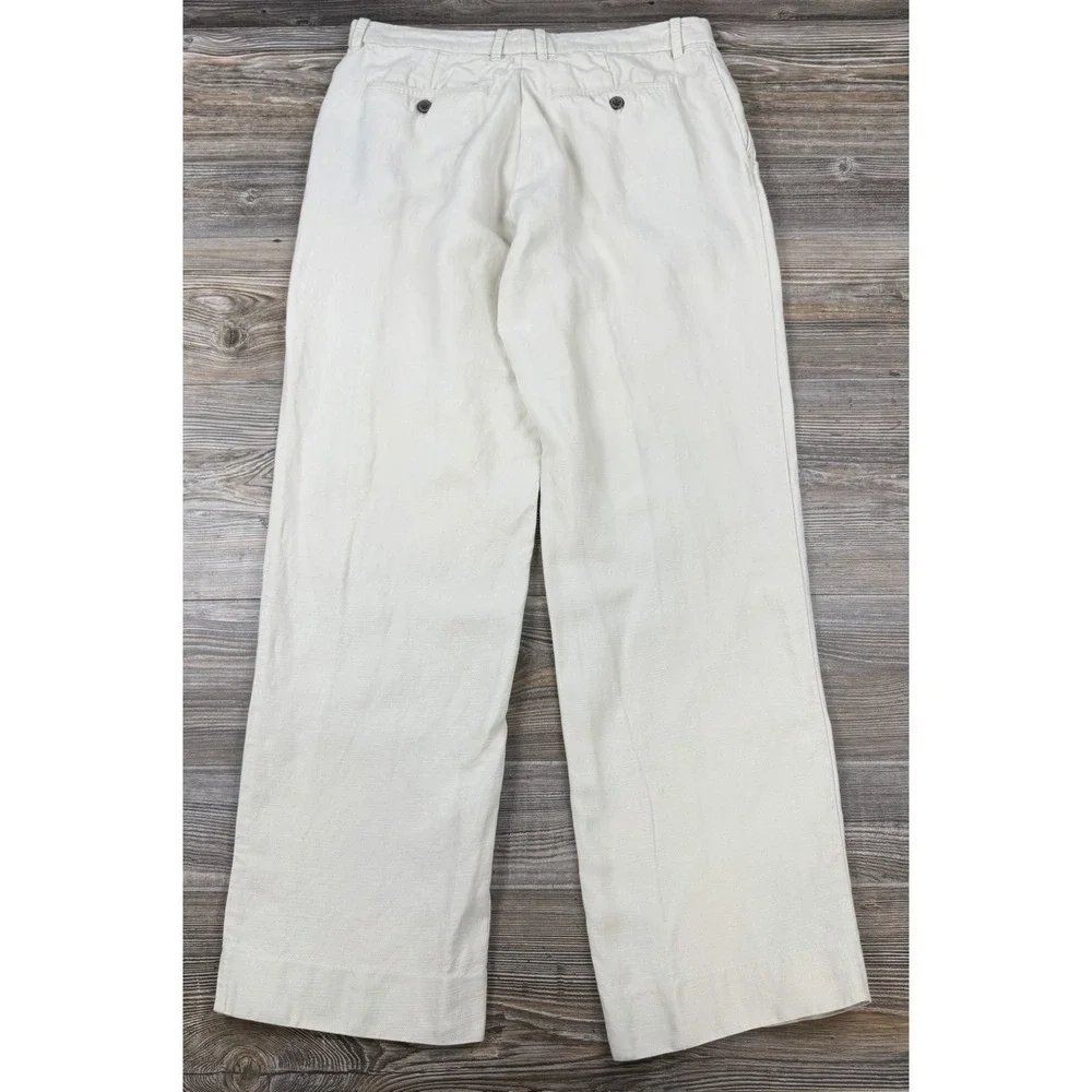 Tommy Bahama Linen/Lyocell Pants 35x32 FITS 35/31 Beige Relaxed Fit Beach Casual